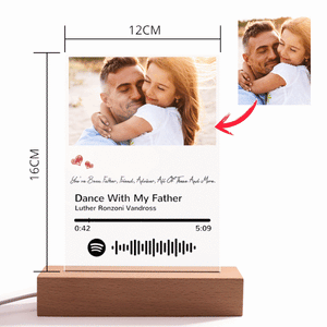 Custom Spotify Glass Night Light Scannable Code Music Plaque Gifts For Dad