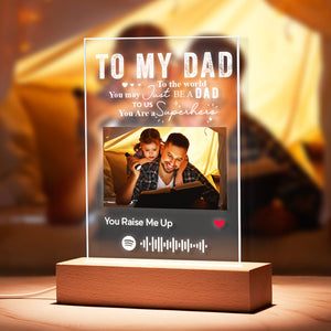 Custom Spotify Code Music Plaque Night Light - To My Dad