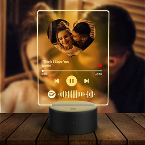 Scannable Heart Shaped Custom Photo Spotify Night Light 7 Colors For Friends