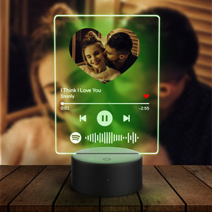 Gifts For Girl Scannable Heart Shaped Custom Photo Spotify Night Light 7 Colors For Couple Anniversary Gifts Best Gift Choice