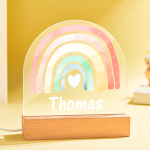 Bedroom Night Light Baby Gifts With Rainbow & Name