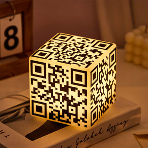 Scannable QR Code CUBE Night Light with Your Photo or Text Personalized Gift for Her - MademineAU