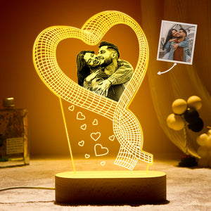 Custom Photo 3D Led Lamp Unique Colorful Night Light Couple Valentine's Day Gift - MadeMineAU