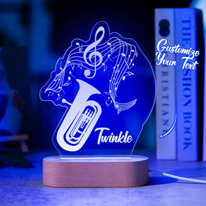 Custom Acrylic Engraved Instrument Night Light Personalized 3D Printed Colorful Lamp Birthday Gift - MadeMineAU