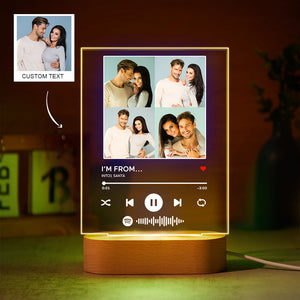 Custom Photos Scannable Spotify Code Lamp Acrylic Colorful Night Light Romantic Valentine's Day Gift - MadeMineAU