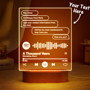 Custom Message Music Plaque Lamp Scannable Spotify Code Colorful Night Light Valentine's Day Gift - MadeMineAU