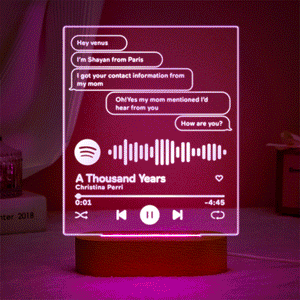 Custom Message Music Plaque Lamp Scannable Spotify Code Colorful Night Light Valentine's Day Gift - MadeMineAU