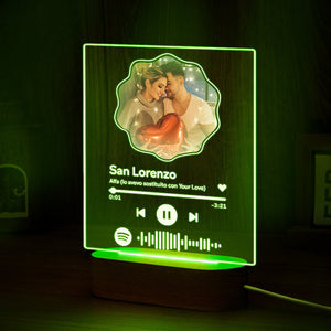 Custom Scannable Spotify Code Colorful Night Light Flower Photo Gifts for Couples - MadeMineAU