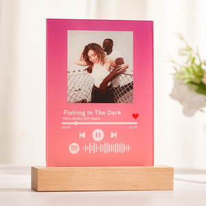 Scannable Spotify Code Night Light Custom Photo Acrylic Music Plaque Romantic Gift - MadeMineAU