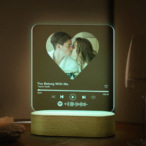 Custom Spotify Code Heart 7 Color Lamp Acrylic Music Plaque Night Light - MadeMineAU