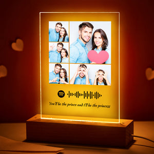 Custom Photo Spotify Plaque/Night Light Personalized Music Spotify Code Best Gift for Love