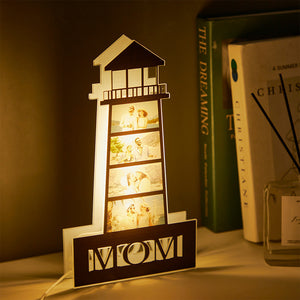 Personalized Photo Lighthouse Night Light LED Lamp Decoration Mother's Day Gifts - MadeMineAU