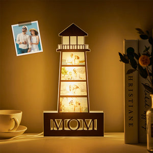 Personalized Photo Lighthouse Night Light LED Lamp Decoration Mother's Day Gifts - MadeMineAU