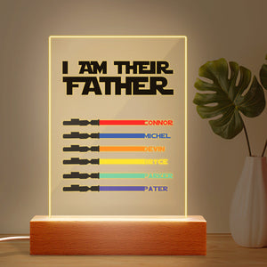 Personalized I Am Their Father Night Light Acrylic Light Saber Plaque Father's Day Gifts - MadeMineAU