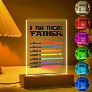 Personalized I Am Their Father Night Light Acrylic Light Saber Plaque Father's Day Gifts - MadeMineAU