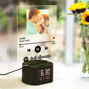 Custom Spotify Night Light With Time Engraved Photo Lamp