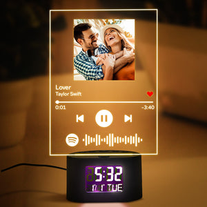 Custom Spotify Night Light With Time Engraved Photo Lamp