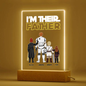 Custom I Am Their Father Night Light Personalized Acrylic Plaque Home Decoration Lamp Father's Day Gift - MadeMineAU