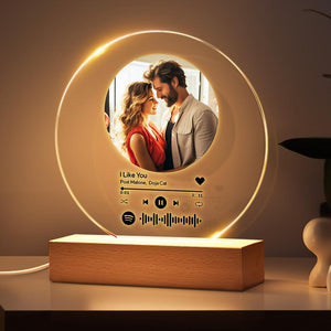 Custom Round Spotify Night Light Custom Photo Lamp Gift For Her