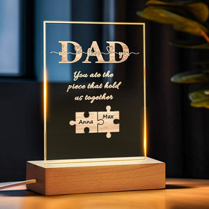 Custom Puzzle Night Light Name Night Light Best Gift For Father You Are The Piece That Hold Us Together