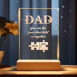 Custom Puzzle Night Light Name Night Light Best Gift For Father You Are The Piece That Hold Us Together