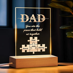 Custom Puzzle Night Light Name Night Light Best Gift For Father You Are The Piece That Hold Us Together