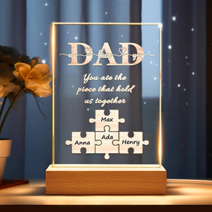 Custom Puzzle Night Light Name Night Light Best Gift For Father You Are The Piece That Hold Us Together