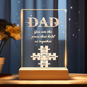 Custom Puzzle Night Light Name Night Light Best Gift For Father You Are The Piece That Hold Us Together