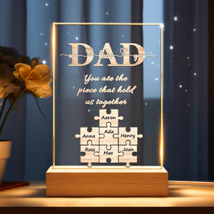 Custom Puzzle Night Light Name Night Light Best Gift For Father You Are The Piece That Hold Us Together