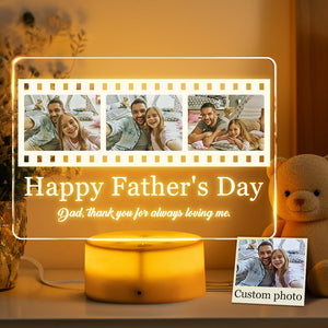 Gift For Dad Personalized Night Light Custom Photo Lamp For Father