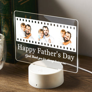 Gift For Dad Personalized Night Light Custom Photo Lamp For Father