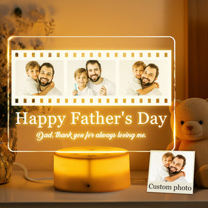 Gift For Dad Personalized Night Light Custom Photo Lamp For Father