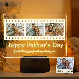 Gift For Dad Personalized Night Light Custom Photo Lamp For Father