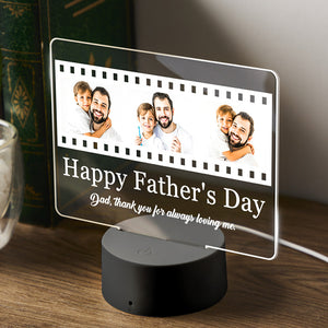 Gift For Dad Personalized Night Light Custom Photo Lamp For Father