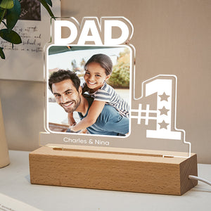 Gifts For Father Cutsom Engraved Photo Night Light Number One