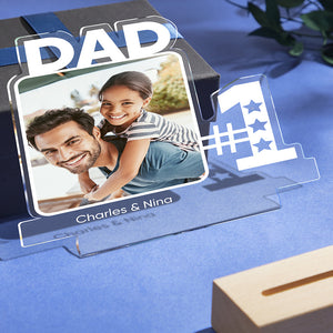 Gifts For Father Cutsom Engraved Photo Night Light Number One