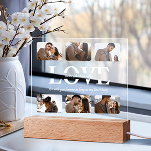 Custom Engraved Photo Night Light Love Night Light Gifts For Lovers Anniversary Gifts