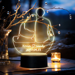 Customized Simple Lettering Back Night Light Gifts For Lovers