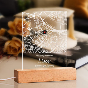 Custom Engraved Map Memorized Night Light Best Gifts For Graduation