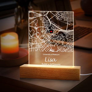 Custom Engraved Map Memorized Night Light Best Gifts For Graduation