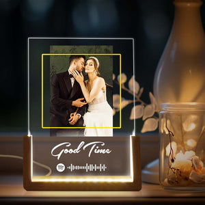 Good Time Personalized Photo Song Plaque Custom Night Light Spotify Plaque Lamp with Spotify Code Anniversary Gift - MyPhotoLighter