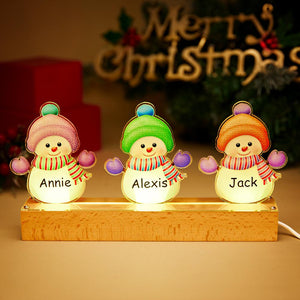 Personalized Christmas Night Light With Name Snowman Led Night Light Custom Christmas Gift Family Name Gift For Mom - MadeMineAU