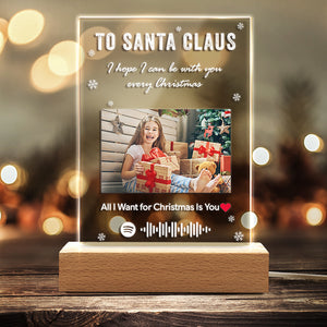 TO SANTA CLAUS - Personalized Spotify Code Music Plaque Night Light(5.9in x 7.7in) Best Gift For Christmas