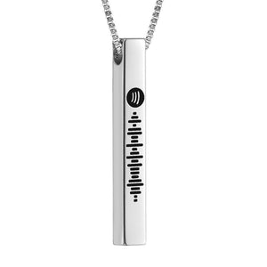 Spotify Code Music Necklace Custom 3D Engraved Vertical Bar Necklace Stainless Steel - MadeMineAU