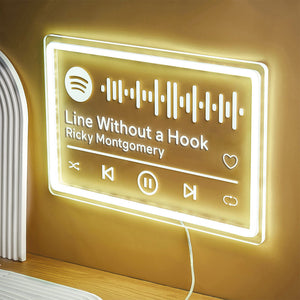 Scannable Spotify Code Adjustable White Light Lamp Personalized Music Night Light Room Decor - MyPhotoLighter