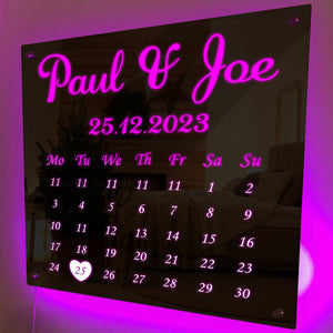 Personalized Mirror Light Custom Date Couple Gift - MadeMineAU