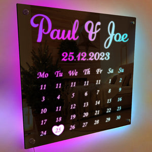Personalized Mirror Light Custom Date Couple Gift - MadeMineAU