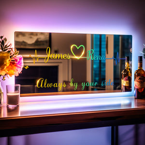 Custom Name Mirror Light Custom Night Light Family Love Home Gift - MadeMineAU