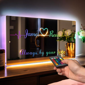 Custom Name Mirror Light Custom Night Light Family Love Home Gift - MadeMineAU