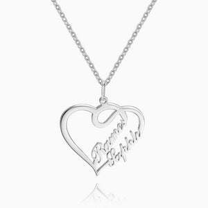 Overlapping Heart Two Name Necklace 14k Gold Plated - MadeMineAU